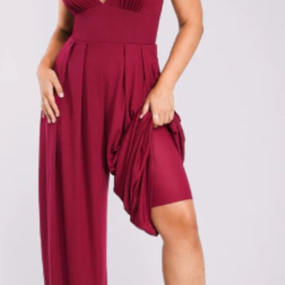 NWT Shapellx AirSlim Plunge Red Jumpsuit Size Large (L) - Picture 3 of 16